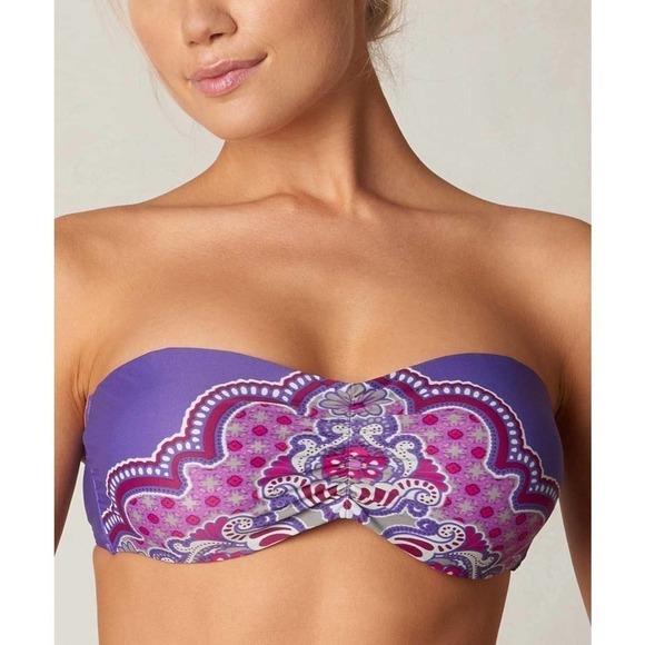 PrAna Cosima Top Bikini Paisley Dusted Peri Jasmine Purple - Picture 2 of 6